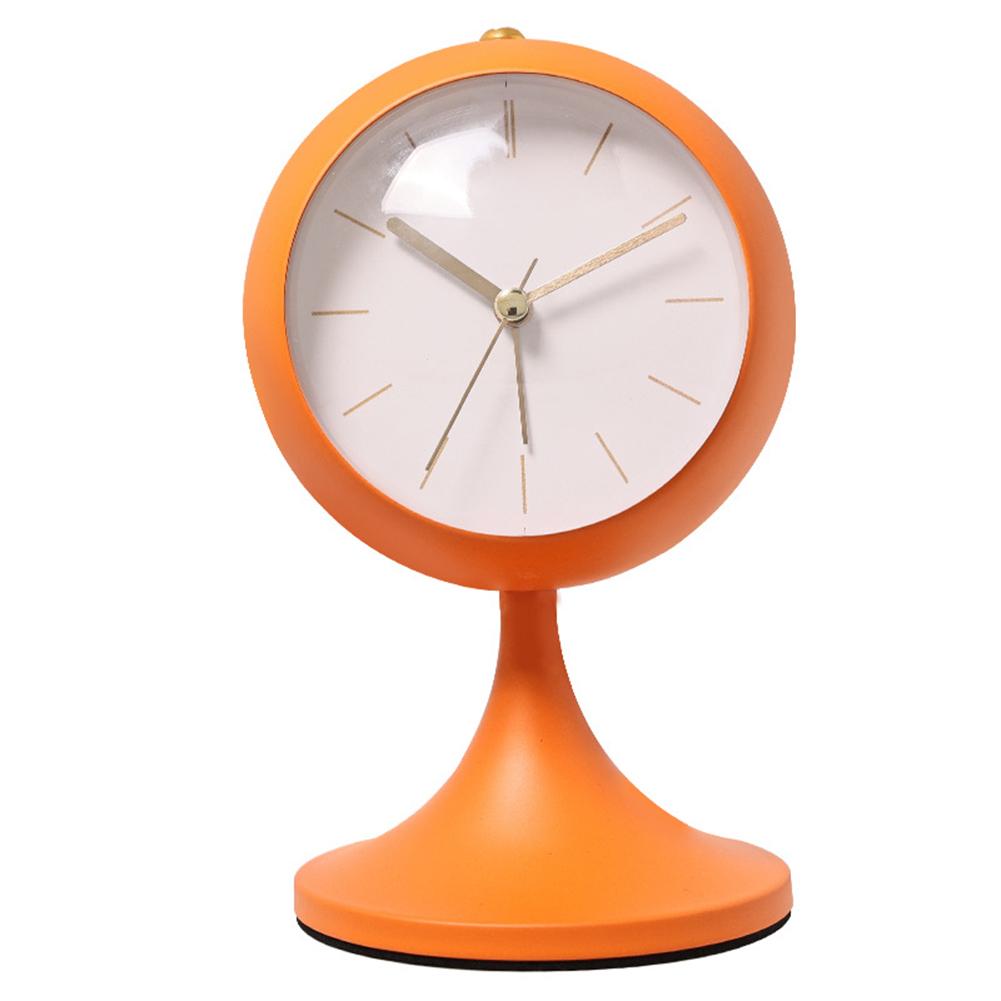 Elegant Design Alarm Clock Silent Clock Trumpet Clock Luminous Clock Curved Glass Front Electroplated Metal Pointer