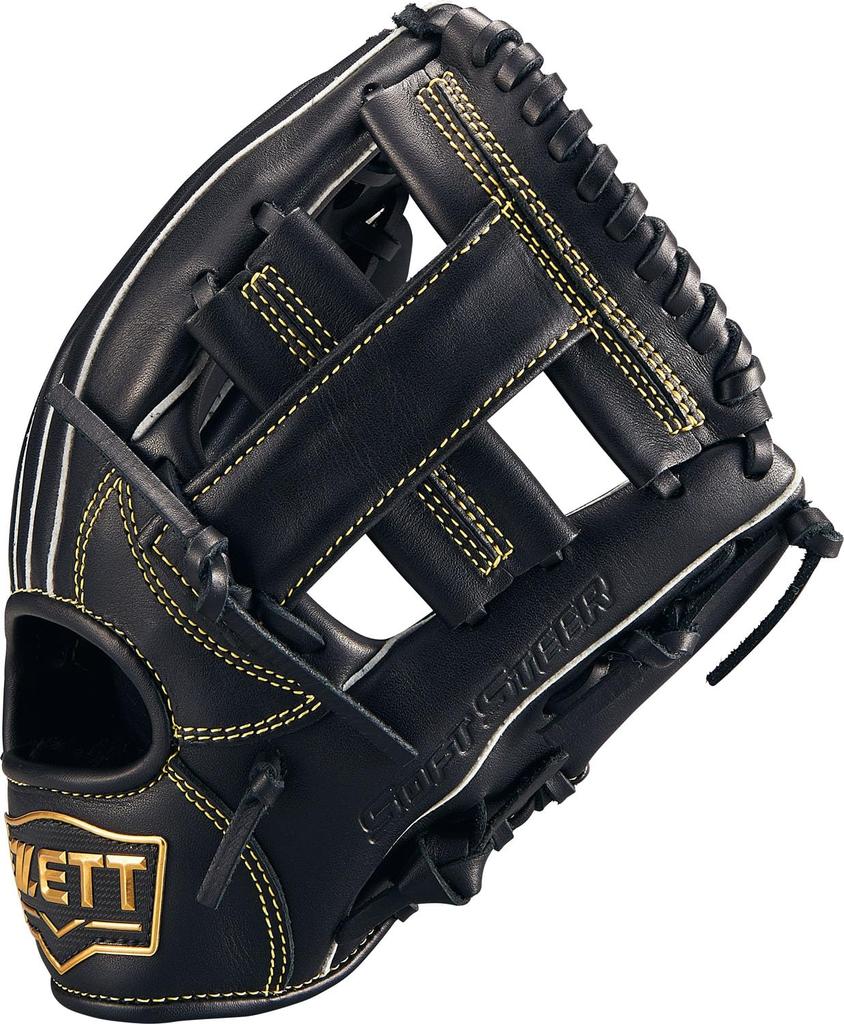 ZETT Youth Baseball Soft Black BJGB74520F Glove, Steer, All-Around, Left-Handed Throw, (1900), Size Small,
