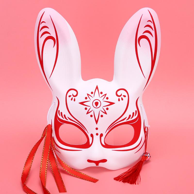Rabbit Mask Rabbit Half Face Masks Bunny Masks Half Face Standing Ears Anime Mask For Party Dress Up Props Men