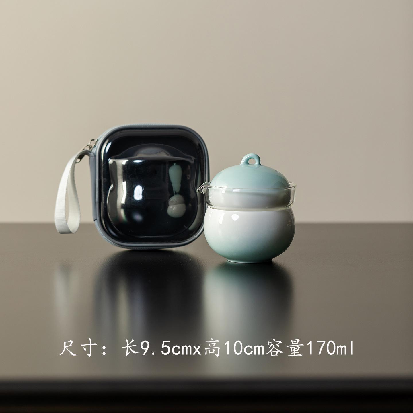 

Creative Gourd Shape Travel Tea Set Kit Ancient 1 Pot 3 Cups Tea Maker Organizer Portable Camping Tote Bag Supplies Ornaments