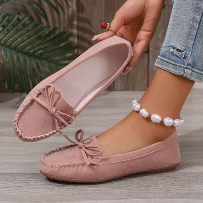 Damskor 2025 Märke Slip-on Damskor Platt Mode Fjärilsrosett Casual Plattor Heta Säljs Större Storlekar Enfärgade Plattor Låga Klackar