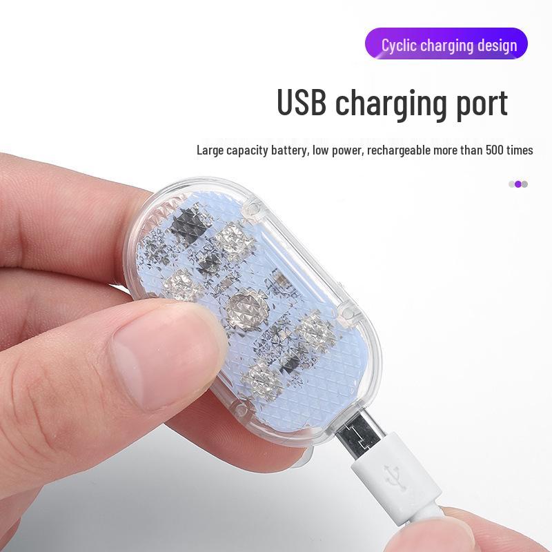 

USB Rechargeable Touch-Control LED Car Interior Ambient Light Touch Light Magnetic Installation - Ice Blue