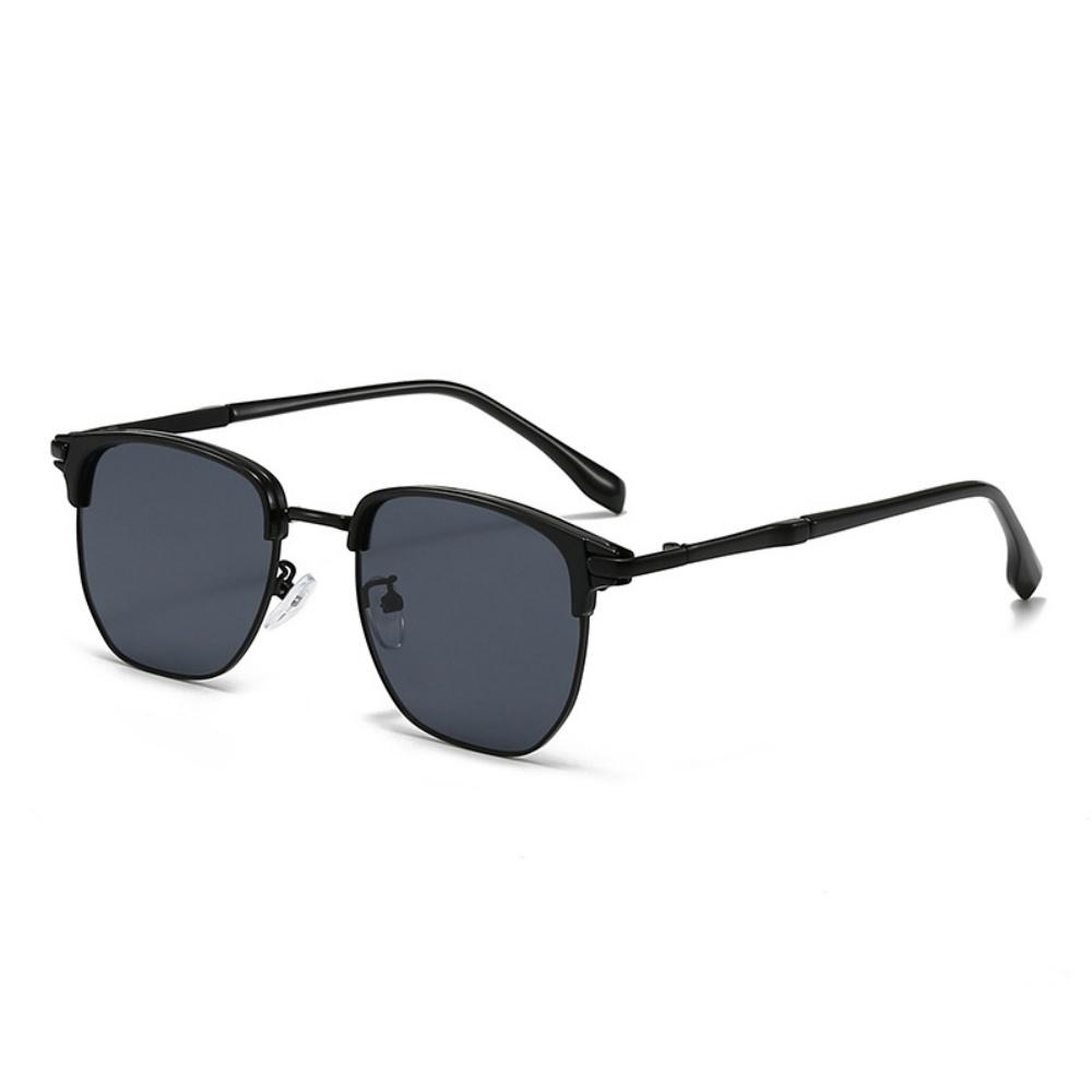 Vintage Half Frame Sunglasses for Women and Men Fashion Metal Sun Glasses UV400  Eyewear Travel Driving Sunscreen Glasses