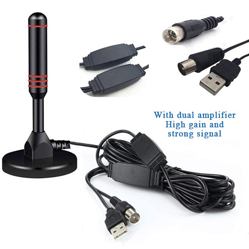 Digital Tv Antenna Terrestrial Wave Suction Cup Amplifier High-Definition Dtmb Tv Receiver Set-Top Box Antenna