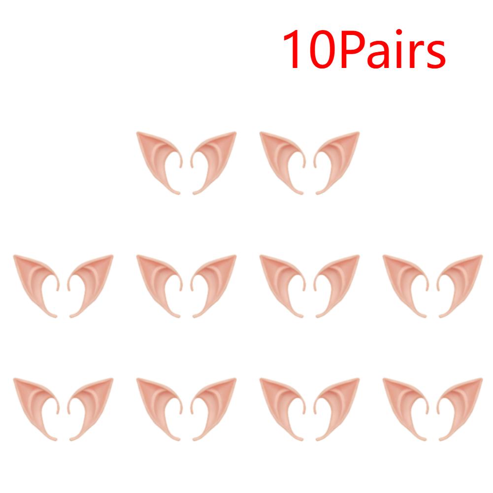 20-1Pairs Halloween Elf Ears Latex Ears for Angel Halloween Cosplay Decoration Masquerade Costume Fairy Photo Props for Girls