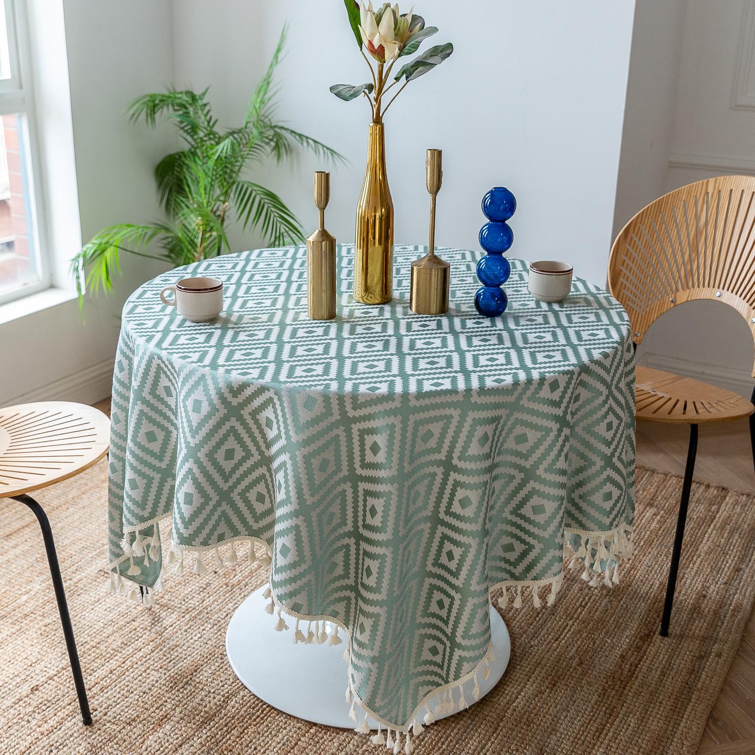 

Ткань для обеденного стола в литературном французском стиле, ажурное кружево, чехол для журнального столика, толстая квадратная скатерть для маленького круглого стола 140*140cm