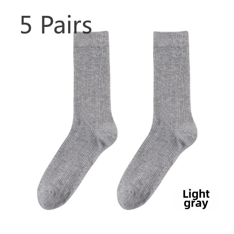 5 Paar Sommer Dünne Damen Plüschsocken Eis Eis Sommer Dünn Atmungsaktiv Ballett Socken Mittellange Socken Reine Baumwollsocken