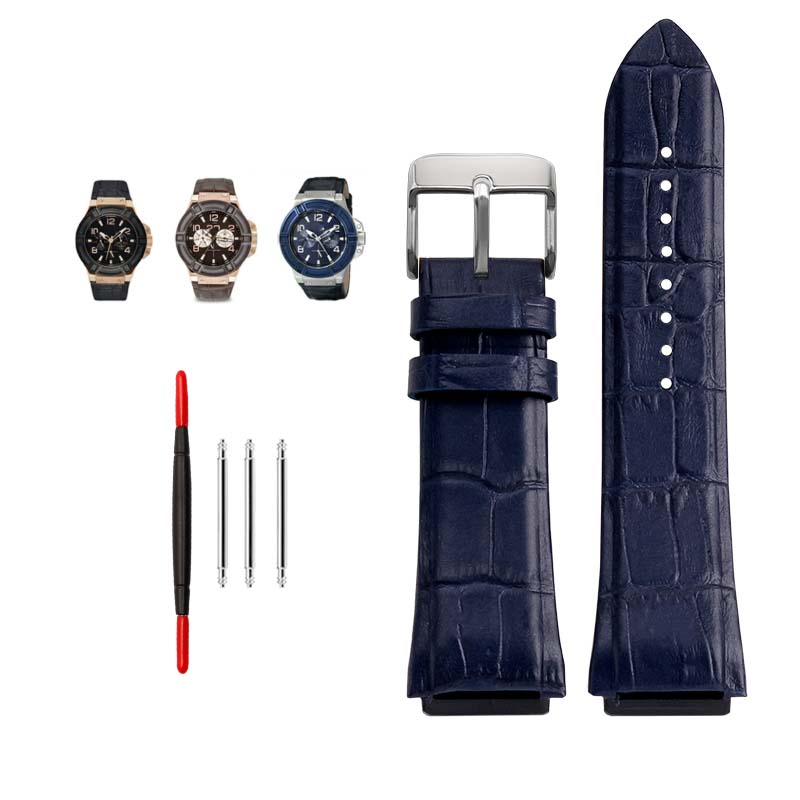 Genuine Cow Leather Strap for Guess W0247G3 W0040G7/0040G3 Watchband Lug End Bracelet 22mm Blue Black Brown Bands