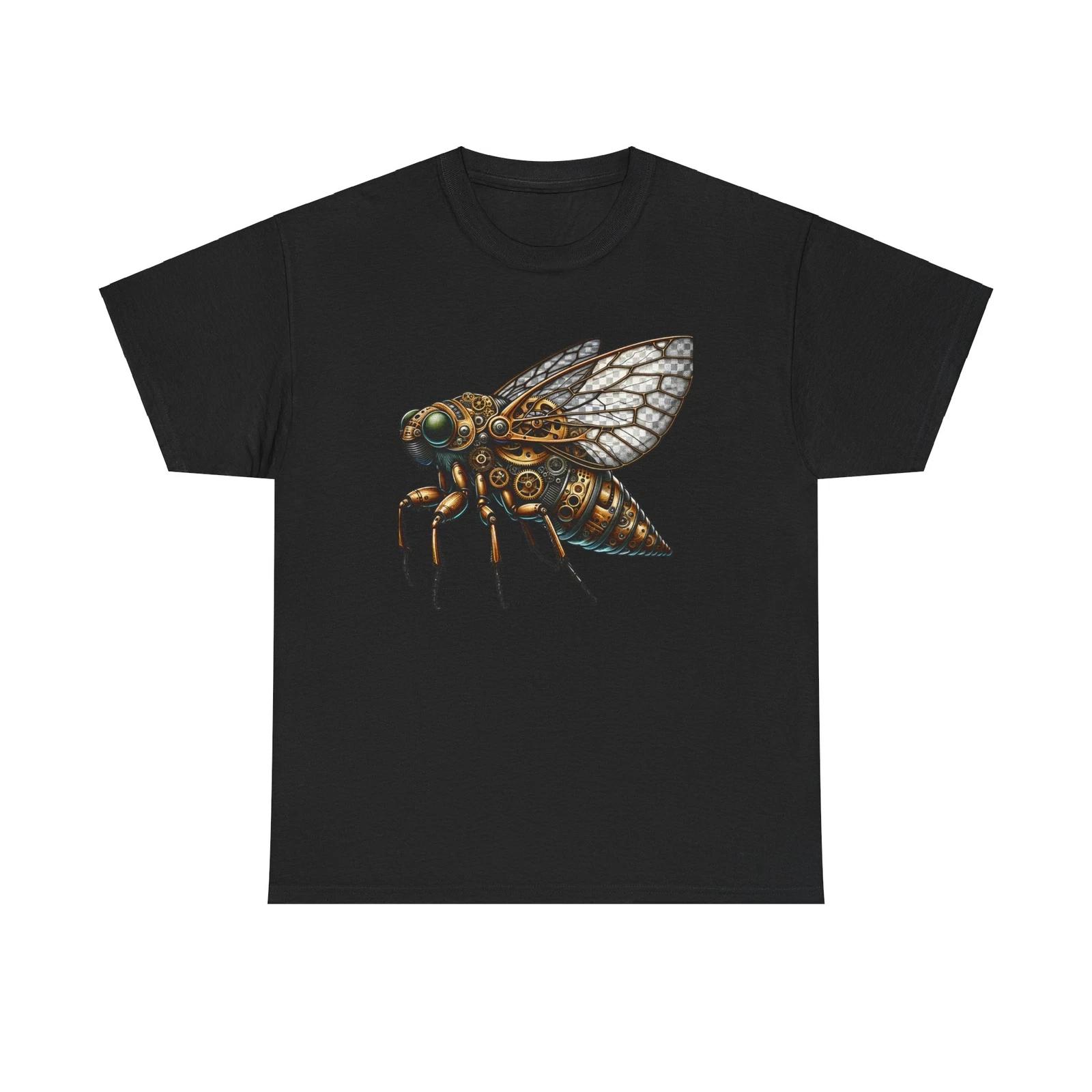 

Unisex Adult T Shirt Steampunk Cicada Bug Gears Wings Insect Nature Lover Tee 2XL