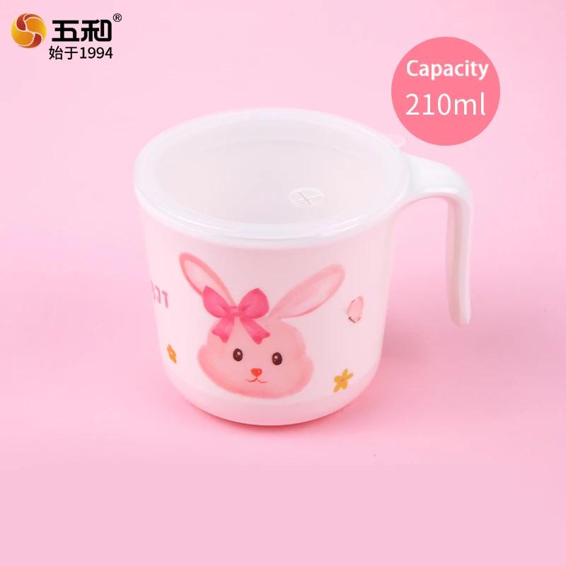 Pink Bunny Baby's Tableware Anti-scald Double-eared Plate Rabbit Shaped Complementary Food Bowls Anti-Fall Cartoon Dinner Plates
