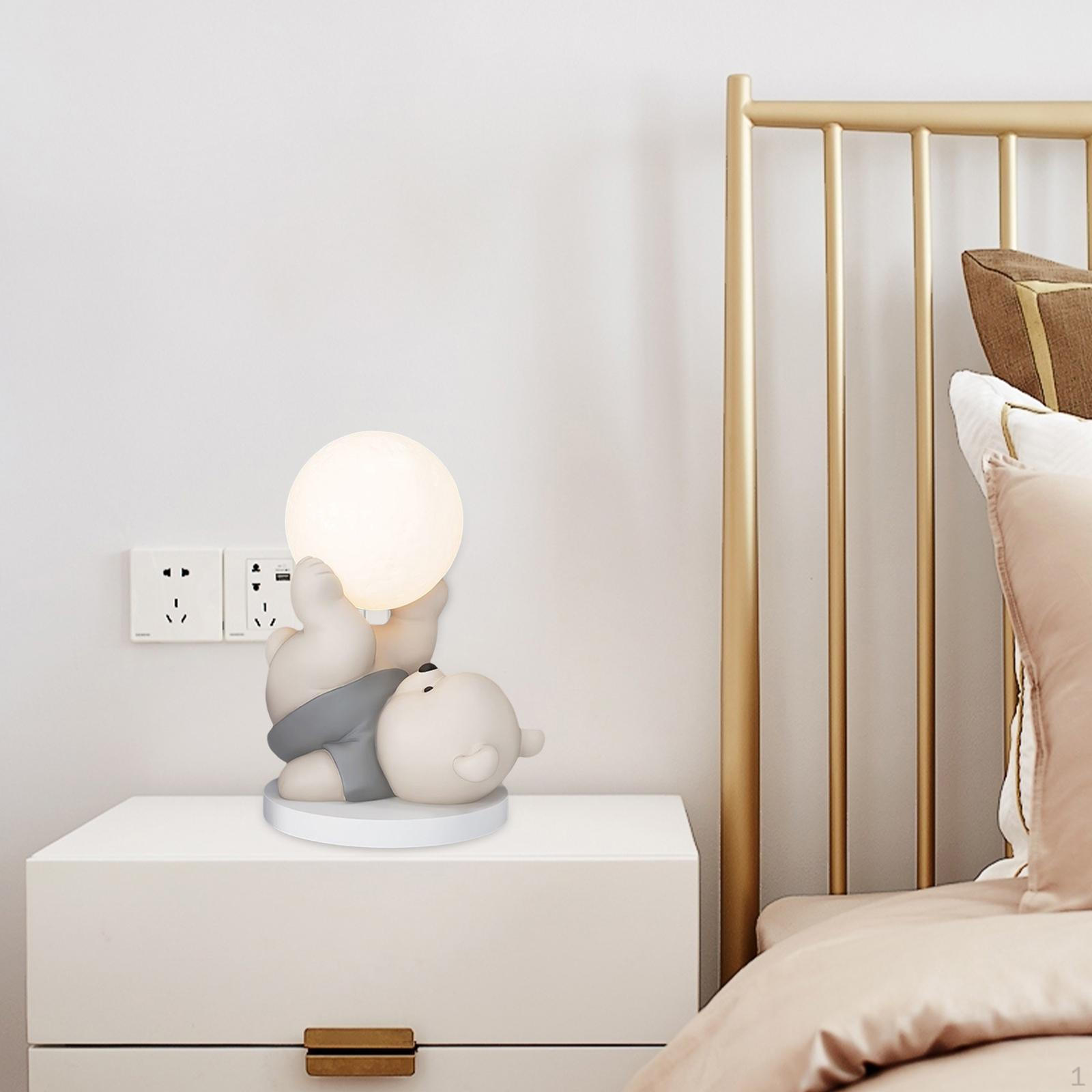 

Милая статуэтка медведя USB зарядка ночник настольное украшение для детей взрослых Grey