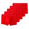 5 piezas Calzoncillos Bóxer de Algodón para Hombre Antimicrobiano Rojo Ropa Interior para Celebraciones de Boda Año de la Suerte Calzoncillos para Hombre Ajuste Cómodo XL XXL 3XL 4XL
