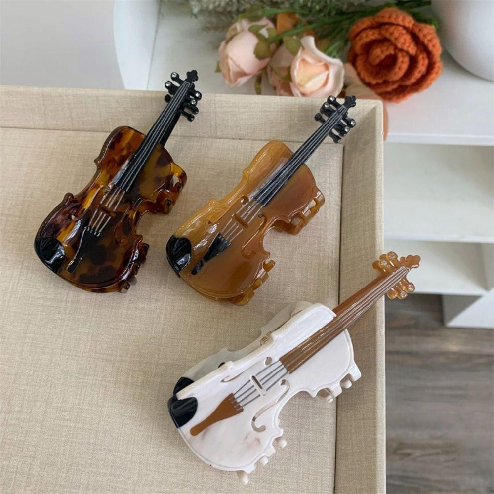 Video Tape Acetate Guitar Hair Claw Acetic Acid Big Shark Clip Personalized Music Hair Clip  Female