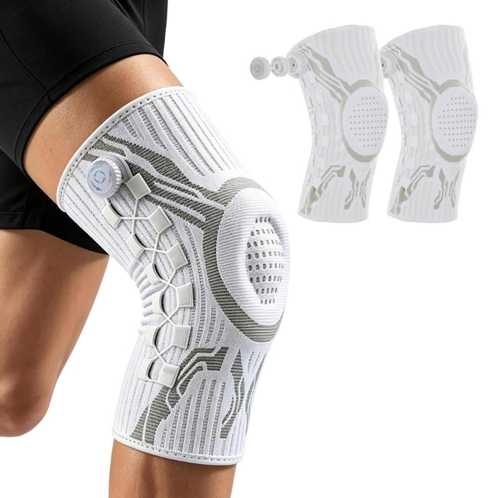 2027 New Knee Sleeve, Adjustable Knee Brace with Micro-Adjustment Dial System, Anti-Slip Breathable, Comfortable Support