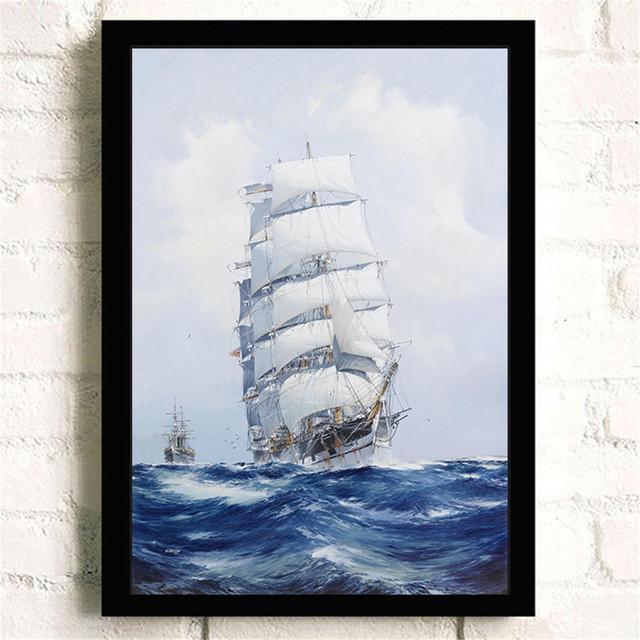 

100% высокое качество холст картина о корабле парусник винтажный плакат Noridc настенные панно для гостиной украшение детской комнаты 21cm×30cm NoFrame