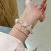 Natural Crystal Bracelet Madagascar Pink Quartz White Crystal Butterfly Snowflake Ghost Bracelet Women's Jewelry Gift