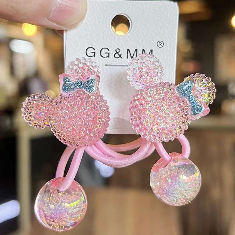 

2 штуки Милые принцессы Голова животного Аксессуары для волос Резинки для детей Девочек Веревки для волос Эластичные головные уборы