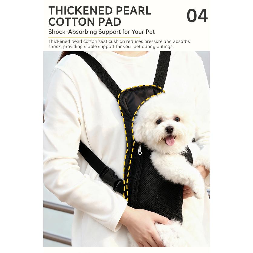 Pet Carrier Bag Dog Carrier Cat Carrier Front Backpack Breathable Mesh Pet Chest Bag Hands Free Travel Bag for Small Dogs Cats