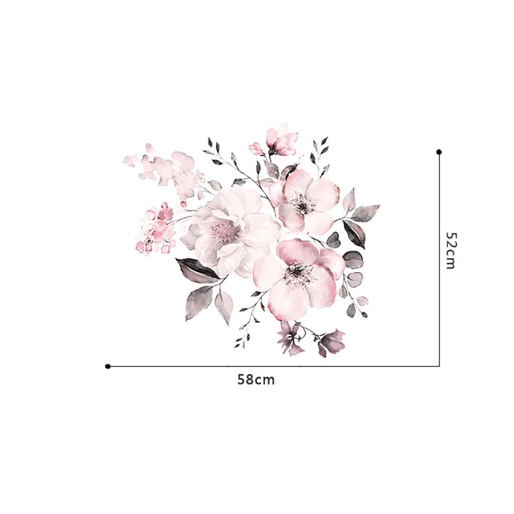 (Nikita) White Watercolor Peony Flowers Wall Stickers Wall Decal Home Decor