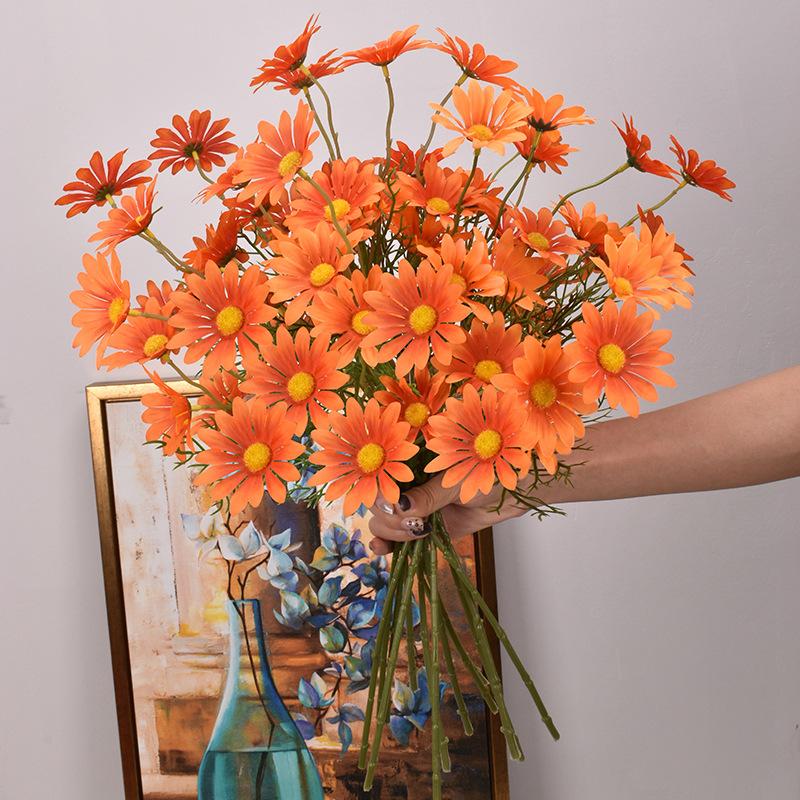 3/5/10Pcs Artificial White Daisy Flower Bouquet DIY Vase Home Garden Living Room Decoration Wedding Party Silk Fake Flowers