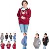 Cozy And Warm Mom's Maternity Kangaroo Hoodie Mum Dad Baby Wrap Carrier Pet Holder