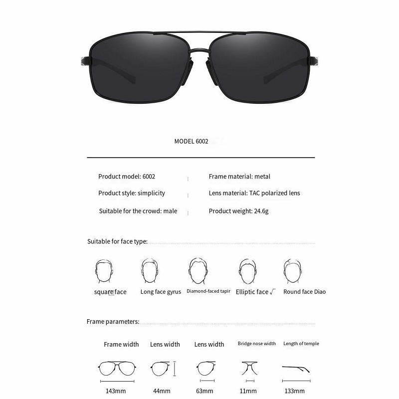 Rectangle Metail Frame Polarized Sunglasses Men Brand Designer Color Changing Sun Glasses Male Sun Glasses Driving UV400