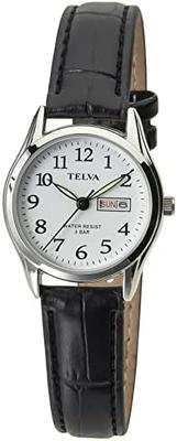 Klefer TE-AL176-WTS Damklocka, Analog, Vattentät, med Läderarmband, Svart