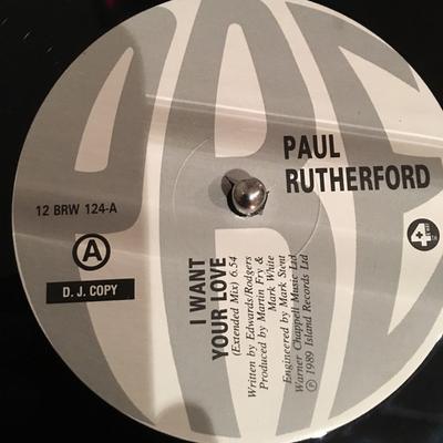 12inch Record PAUL RUTHERFORD  I Want Your Love 12BRW124PROMO 4th  Broadway 1989 UK Dance  Electronica Used