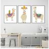 Art Canvas Painting Nordic Posters And Prints Wall Pictures Baby Kids Room Decor Cartoon Llama Cactus Nursery