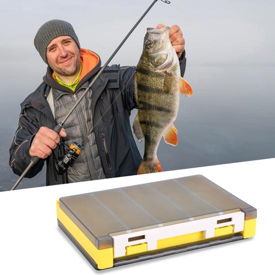 Double-sided Fishing Lure Storage Box Detachable Compact Design Portable Shrimp Bait Box Fishing Gear Organizer