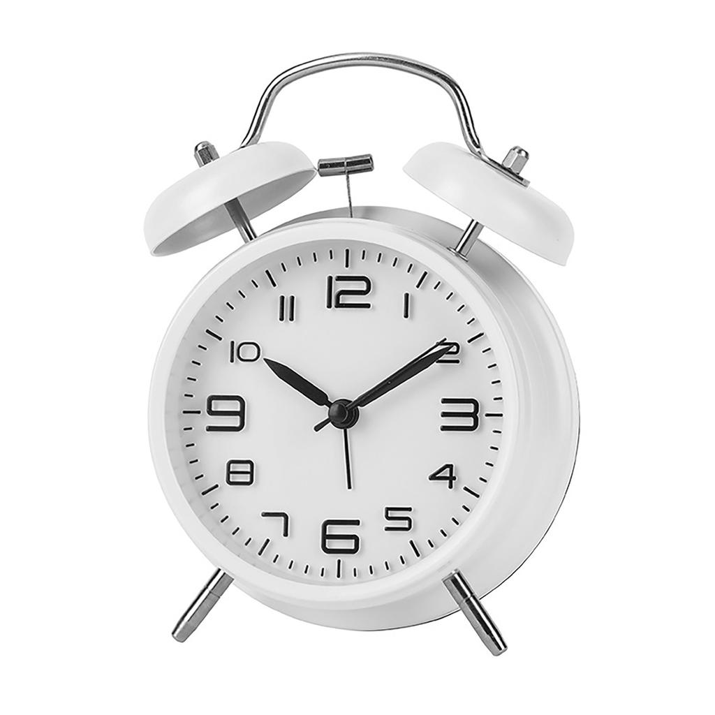 4 Inch Retro Vintage Twin-Bell Alarm Clock Compact Size Alarm Clock Extra-Loud Metal Bell Clock For Nightstand Desk Bookshelf
