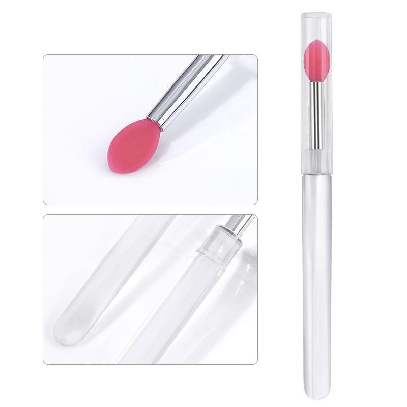 1Pcs Multifunctional Silicone Brush Applying Manicure Tool Reusable Lip Brush Nail Arts Silicone Applicator Sticks