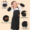 Lightweight Children's Canvas Apron Solid Color Kids Chef Costume Kids Cooking Apron  BBQ Chef
