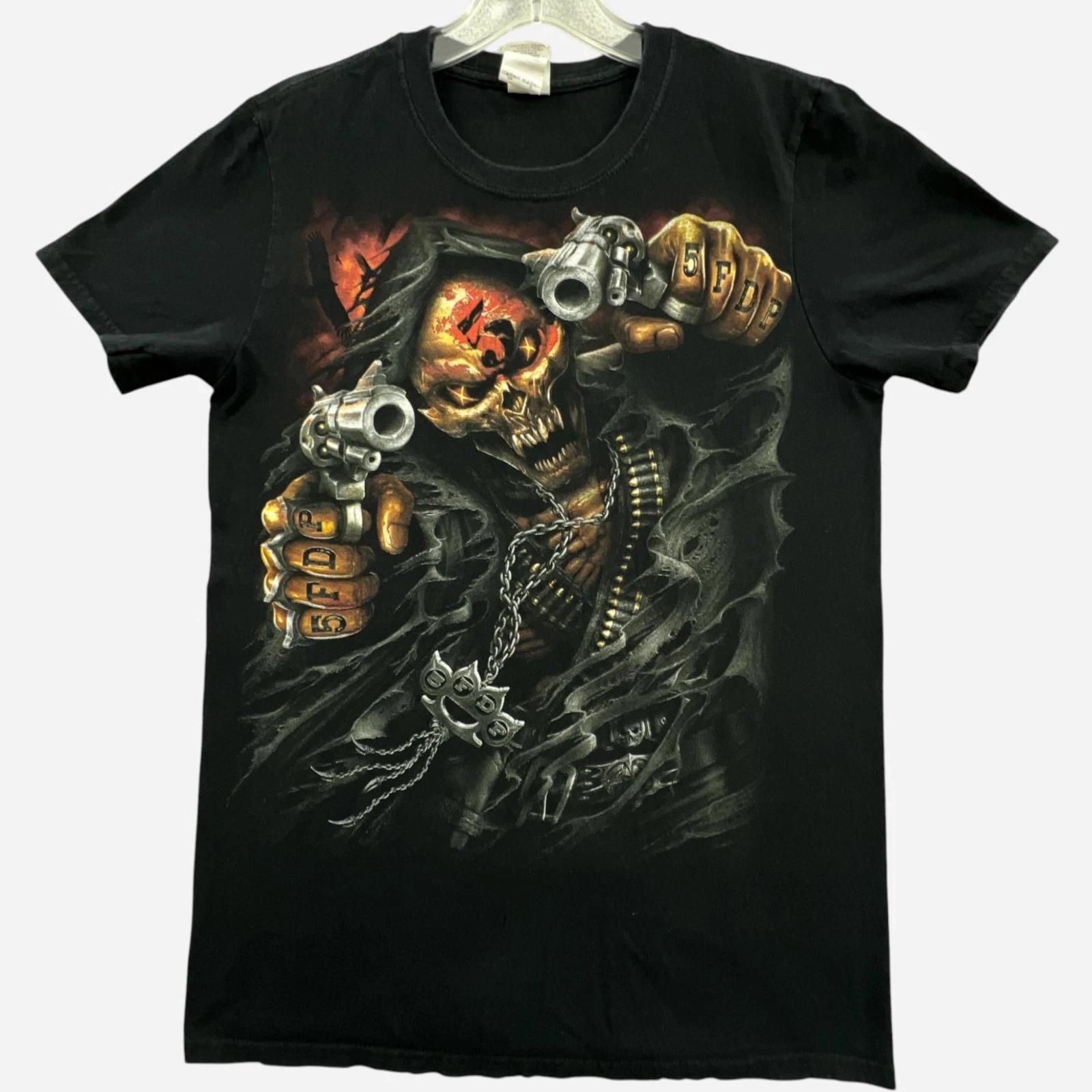 Five Finger Death Punch Tour T Shirt Mens Small 2018 Skeleton Guns Graphic Tee 3XL
