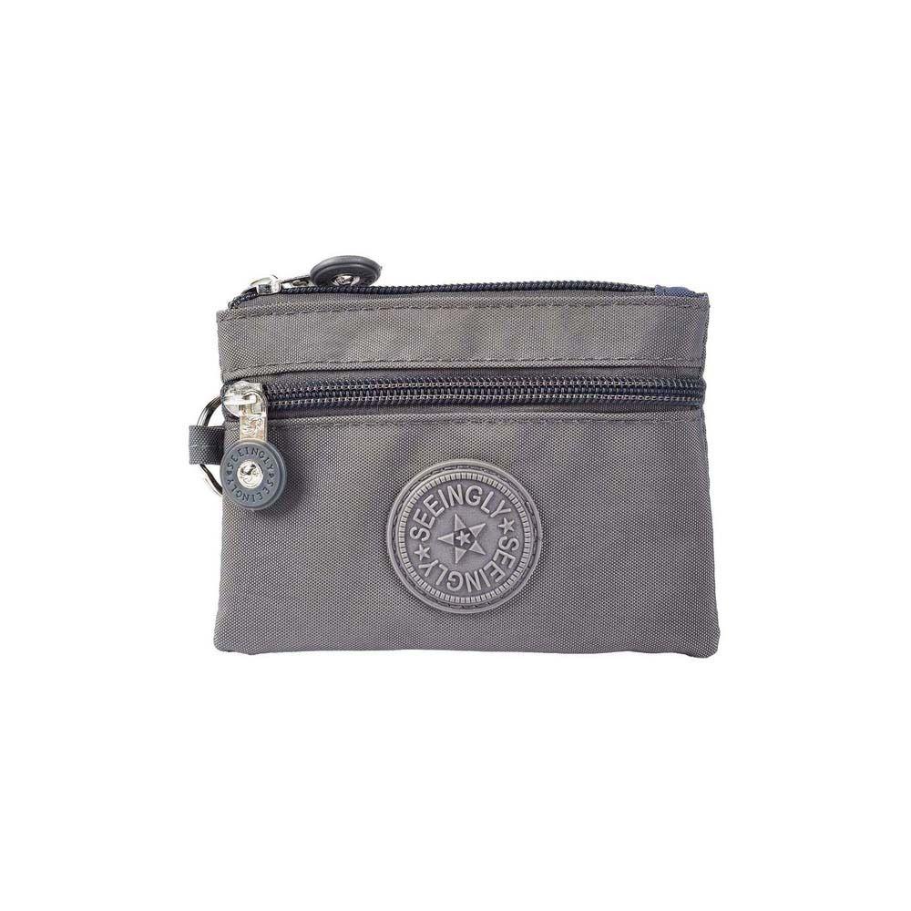 

Письмо Двухслойный Кошелек Короткий Простой Сумка для Денег Портативный Короткий Кошелек на Молнии для Монет Шоппинг серый