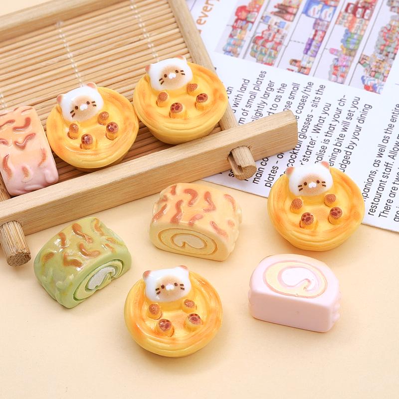 Adorable Cat Egg Tart DIY Resin Charms: Hair Clips & Crocs Decorations