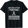 Never Stop Fighting Parkinson's Awareness Classic Tee T-Shirt Size M To 3XL