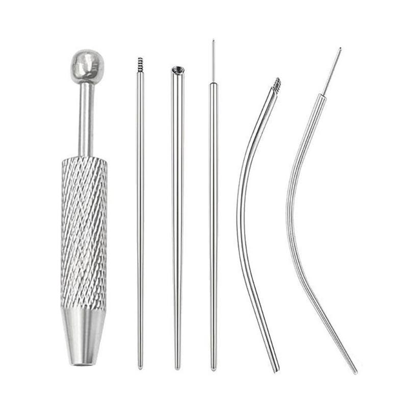 Practical Piercing Tool Set Stainless Steel Texture Suitable for Body Jewelry Insertion from 14G to 20G Safe Applicator