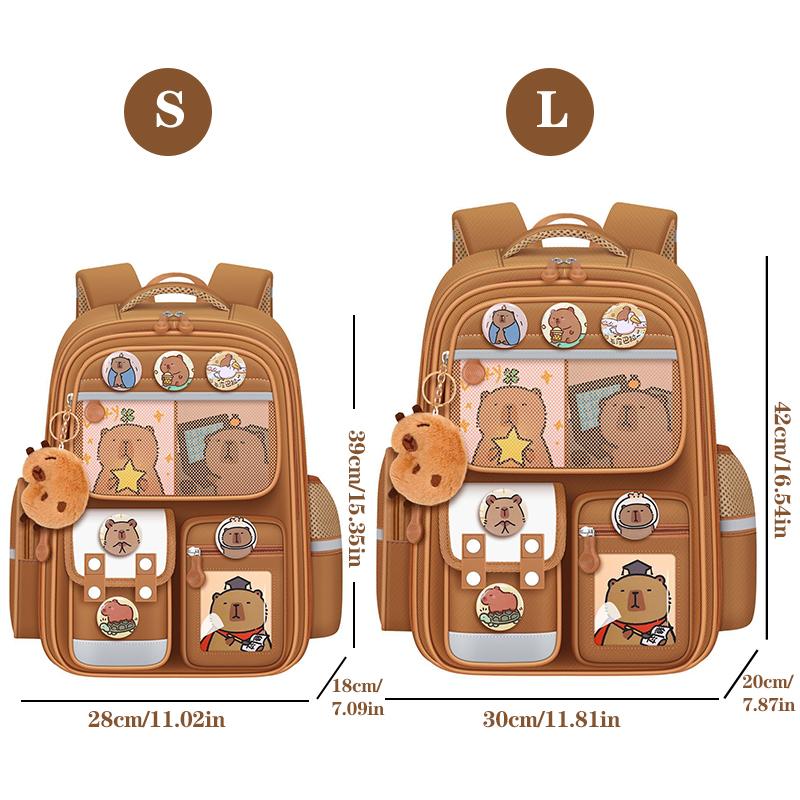 Capibala Schultasche Unisex Großraum Niedlicher Capybara Rucksack Strapazierfähiger Leichter Rucksack für Grund- und Sekundarschüler
