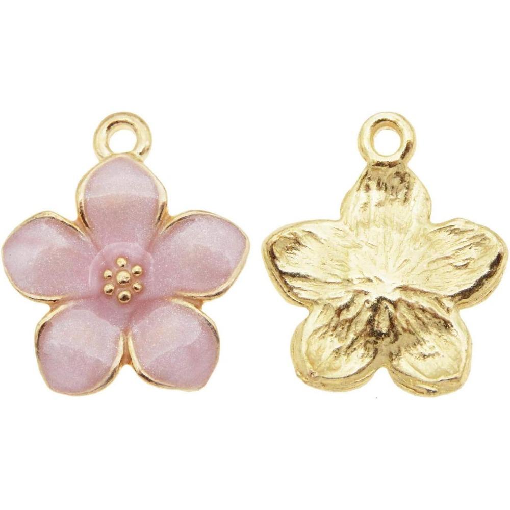 Metal Oil Drip Enamel Flowers Assorted Colors Mixed Petals Craft Charms Bracelets Pendants  DIY Jewellery Making Accessories