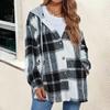 Damen Karo Kapuzenhemdjacke