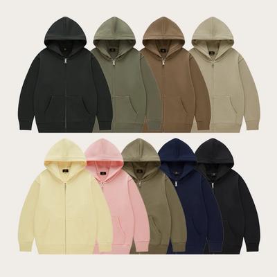 Teen Kids Hoodies Autumn 350G Terry Cotton Zip Sweatshirt Jacket Boys Girls Outerwear Casual Sport Basic Tops Children Clothes