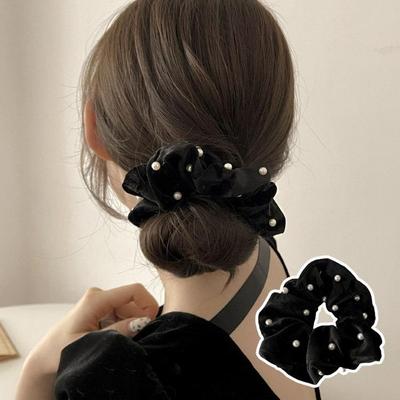 Women's Daily Pearl Velvet Hair Scrunchie Hair Band Hair Ring