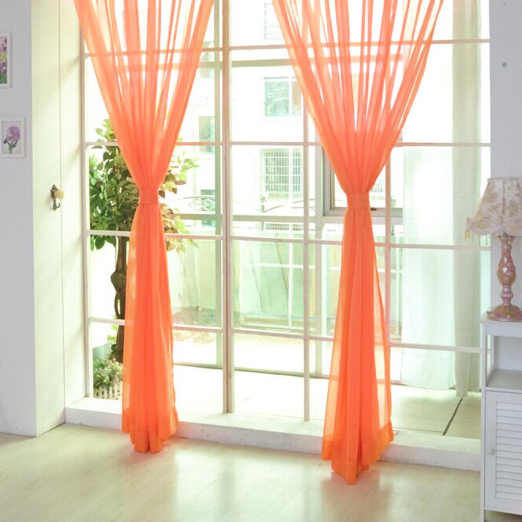 Elegant 2 Panel Kitchen Curtain Sheer Door Window Voile Drape 200x270cm