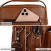 Men's Classic Top Grain Leather Crossbody Bag - Genuine Vertical Shoulder Bag for Casual Commute