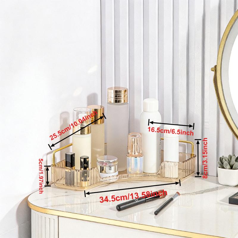 

1pc Versatile Clear Triangle Cosmetic Organizer,Triangular Corner Shelf, Suitable for Bathroom and Vanity, Cup Storage Solution