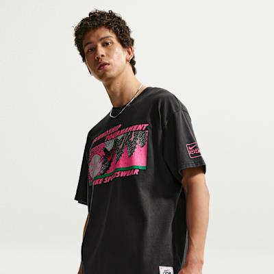 Nike Sportswear T Shirts Men s Gray Black Crew Neck Moderate 2XL