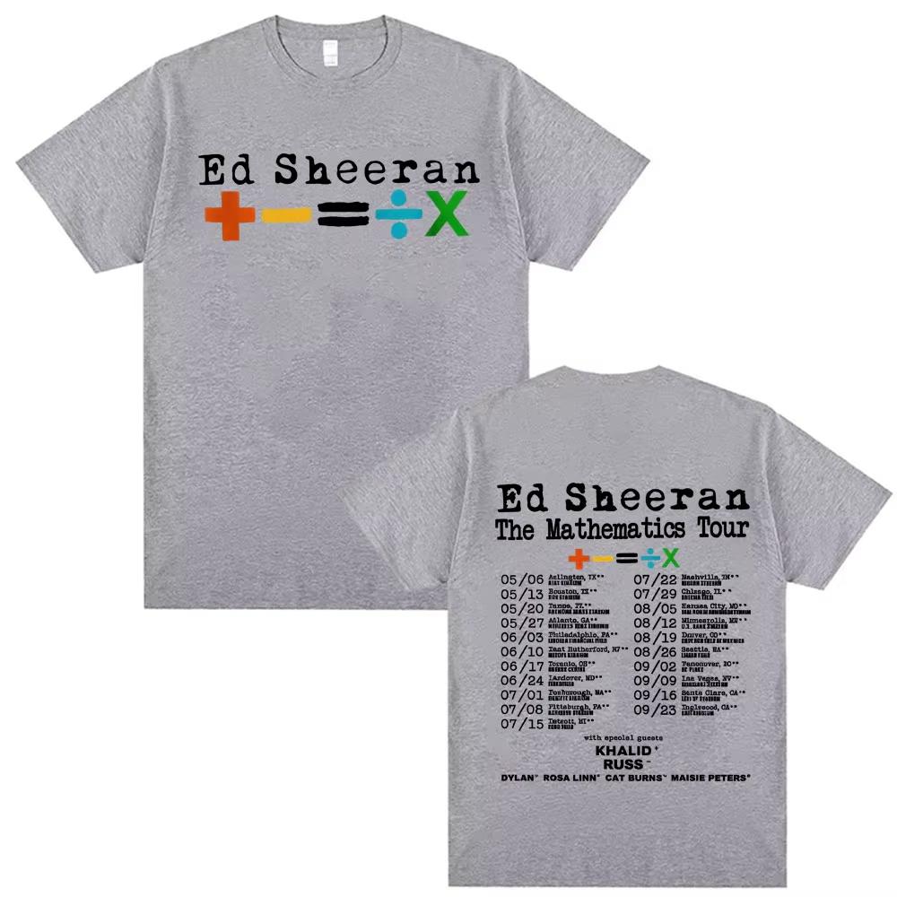 Ed Sheeran Mathematics Tour 2025 Graphic T Shirt Men's Women Harajuku Retro 90s Hip Hop Fashion T Shirt Casual Oversized T-Shirt