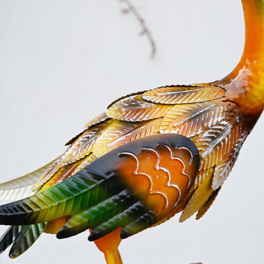 Metal Duck Garden Statue Hand-Painted Bird Decoy Nature-Nature-Themed for Patio