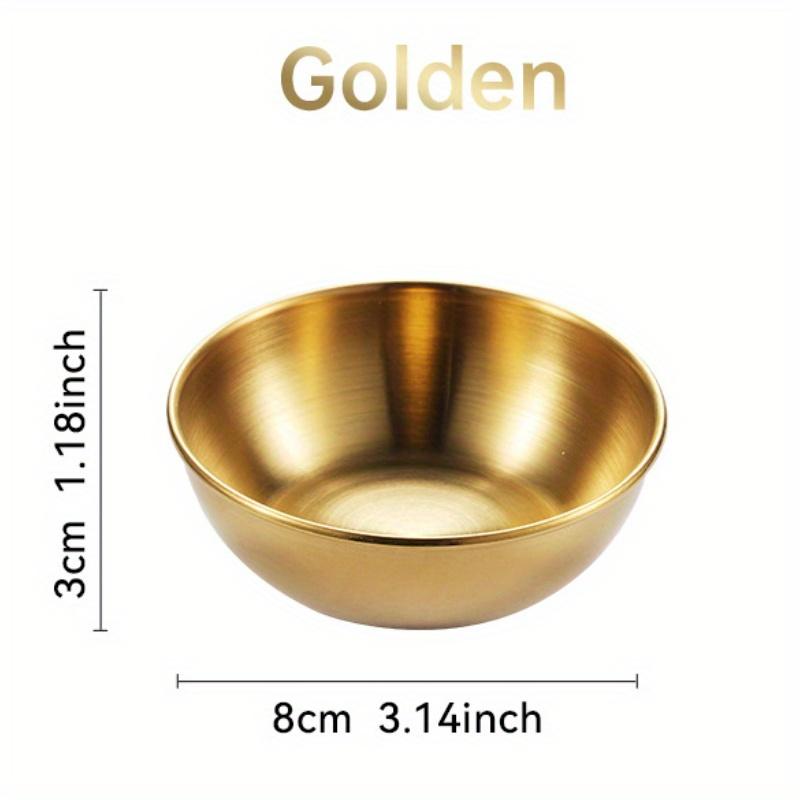 1pc Stainless Steel Golden Sauce Dishes Appetizer Seasoning Serving Dishes Sets Tray Spice Plates Kitchen Tableware
